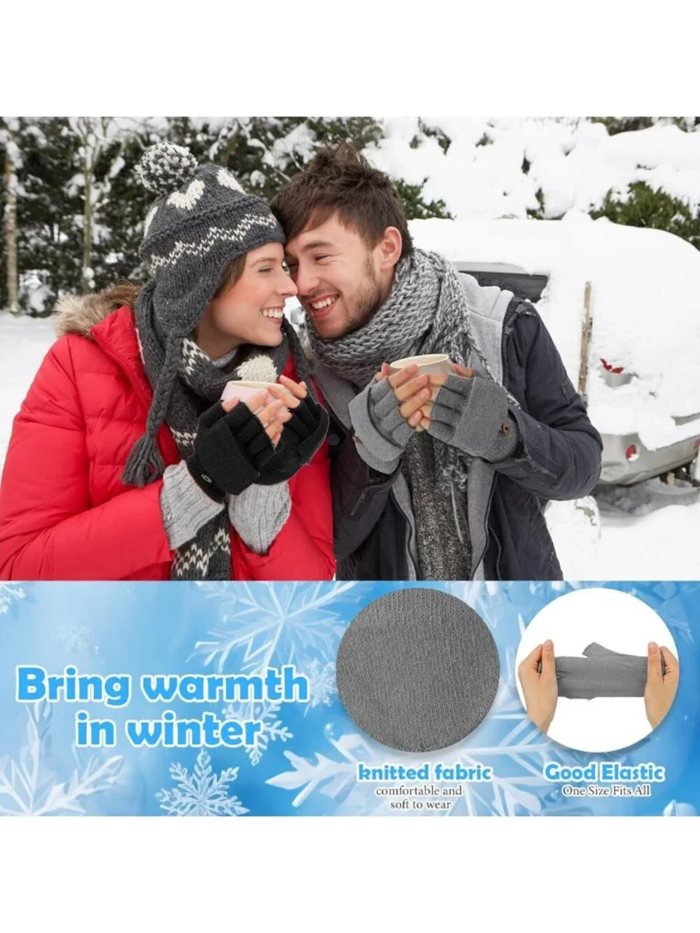 Cozy 50 Pairs Winter Convertible Fingerless Gloves - Warm, Versatile Handwear